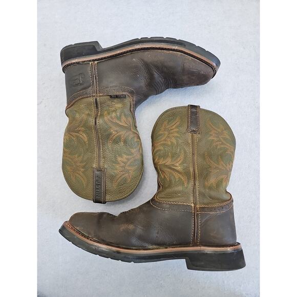 Justin Original Men’s Workboot 11D Steel Toe Hunter Green 11” Upper Tree Camo main image 10
